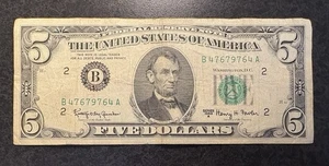 Series 1963A $5 Five Dollar Note/ Bill - Old Currency - B47679764A - Circulated - Picture 1 of 6