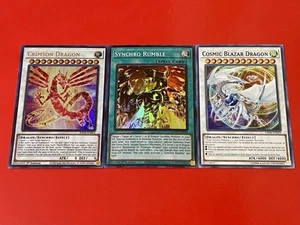 Crimson Dragon + Synchro Rumble + Cosmic Blazar Dragon | YuGiOh! - Picture 1 of 12