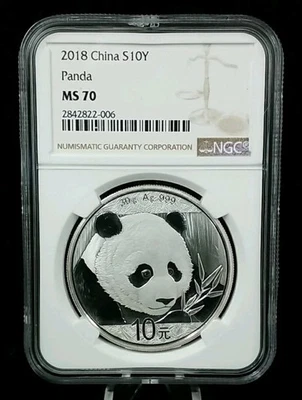 2018 CHINA S10YUAN  PANDA NGC MS 70  #5219 - Image 1 of 2