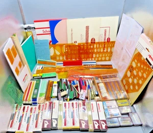 #SE4793# histórico anillo rojo rapidograph lápiz plantillas regla colección - Imagen 1 de 20