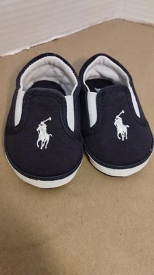 Zapatos sin cordones Polo Ralph Lauren azul marino infantil, talla 1 Foto 1 de 4
