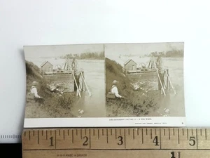 A Fish Wheel Stereoview Keystone View Co. 1933 Meadville Penna - Bild 1 von 2