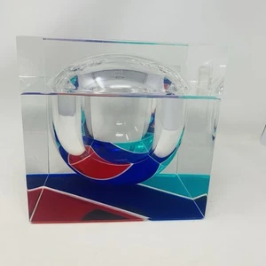 HAZIZA Vintage MCM Lucite Eiskübel Block SEHR SELTEN SCHWER ZU FINDEN 8”x8”x8” - Bild 1 von 14