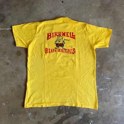 Camiseta Birdwell Beach Britches Birdie vintage anos 70 tamanho M baús de surf anos 80 - Imagem 1 de 4