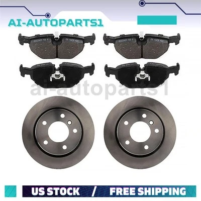 Juego de rotores de freno trasero + pastillas de freno para BMW 320i 1994 1995 Foto 1 de 4