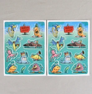 Lot of 2 Hallmark Cards Inc. Monster Mania! Vintage 1990 Puffy Stickers Sheets - Picture 1 of 9
