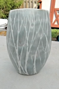 ANDERSEN DESIGN Studiokeramik Birkenbaum ovale Vase 8" x 5" Grautöne - Bild 1 von 8