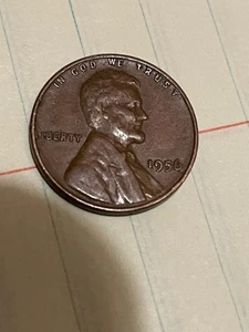 1956 Lincoln Wheat Penny Error "L" Touching Rim Of Coin - Picture 1 of 5