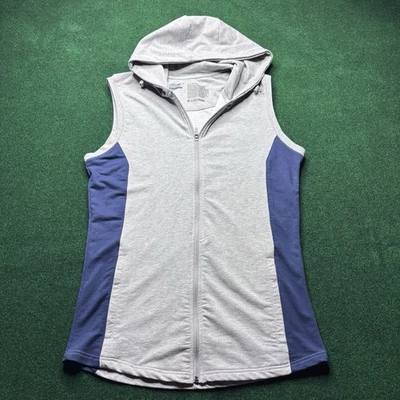 Gymshark 女式 XL 码拼色背心拉链连帽灰色海军蓝运动服 — 第 1/4 张图片