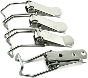 4 pezzi chiusura a levetta a molla Hasp,304 acciaio inox scatola armadio chiusura - Foto 1 di 12