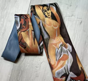 VTG Ralph Marlin ๐-Les Demoiselles - Pablo Picasso Art Tie - Picture 1 of 6