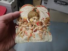 BEAUTIFUL VINTAGE ANTIQUE VICTORIAN POP OUT VALENTINE CARD NUDE ANGELS OR CUPIDS