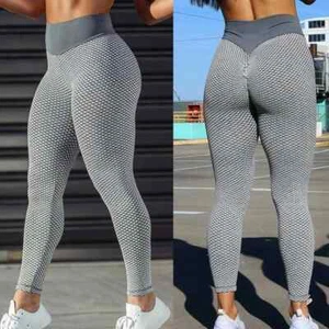 Damen Anti-Cellulite Yoga Hose Hohe Taille Scrunch Po Lift Push Up Leggings M - Bild 1 von 11