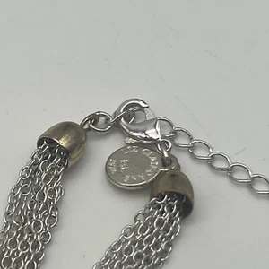 Liz Claiborne Multi Strand Braided Mesh Metallic Collar Necklace WITH BOX 36'' - Picture 1 of 4