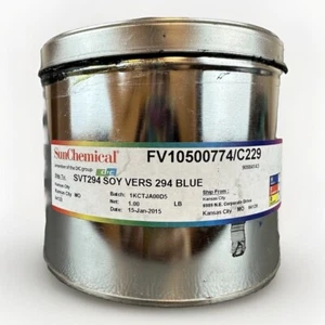 SUN CHEMICAL **BLAU** OFFSETDRUCK TINTE DECKEL KLEBT ZU 1 PFUND PANTONE # 294 BLAU - Bild 1 von 5