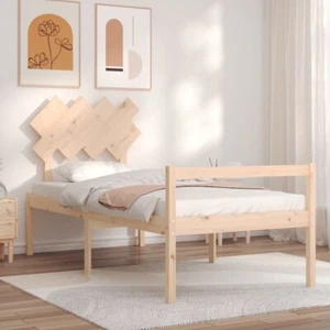 Seniorenbett mit Kopfteil 90x200 cm Massivholz - Bild 1 von 11