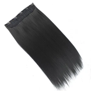 20" Clip In One Piece Hair Extension Darkest Brown 5 Clips 1pc 120g - Picture 1 of 3