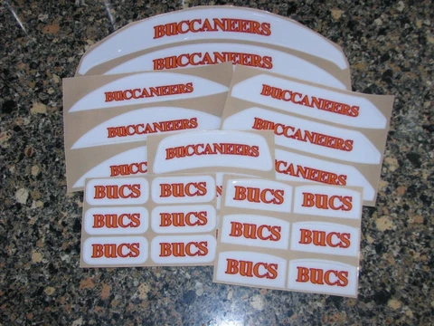 TAMPA BAY BUCCANEERS Bumper Football Helmet Decal Qty (1) FULL Size 3M 20MIL Cover