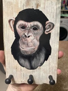 KC creations Wooden Handmade Leash Key holder Monkey - Picture 1 of 5
