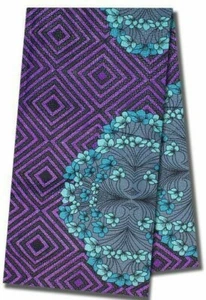 High Quality African Cotton Fabric Ankara Wax Fabric Beautiful Colour 6 Yards - Picture 1 of 3