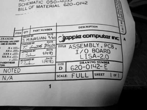 Apple Lisa 2/10 I/O Board - PCB Assembly Schematic - 24" X 36" - Picture 1 of 2