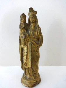 SAINT ANNE DE BEAUPRE DSR FRANCE STATUE FIGURINE EARLY 1900'S METAL GILT AS IS - Picture 1 of 12