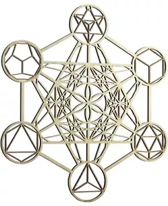 ZenVizion 13.5 Metatron's Cube Wall Art, Sacred Geometry Wall Art, Wooden - Picture 1 of 8