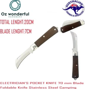 ELECTRICIAN'S POCKET KNIFE 65 mm Blade Foldable Knife Stainless Steel Camping - Picture 1 of 11