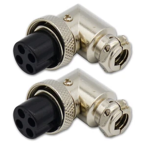 Aviation 4 Pin Female Jack Right Angle Connector Adapter Plug for Ham MIC Radio - Bild 1 von 13