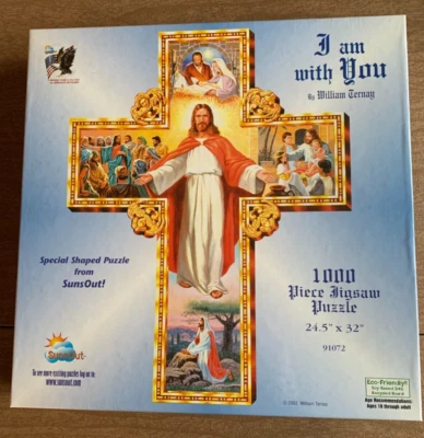 Christian Jigsaw Puzzle Cross Shaped Jesus 2003 William Ternay 1000 Pieces New - Image 1 of 3
