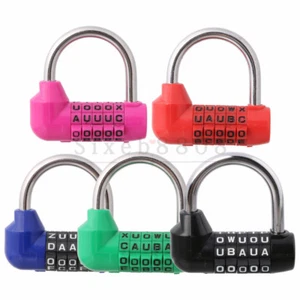 Resettable Combination 5 Digit letter Lock Password Gym Padlock - Picture 1 of 15