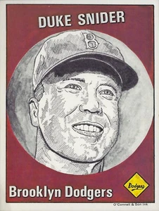 Carta Baseball Duke Snider Brooklyn Dodgers HOF Outfielder O'Connell 5x7 Disegno - Foto 1 di 1