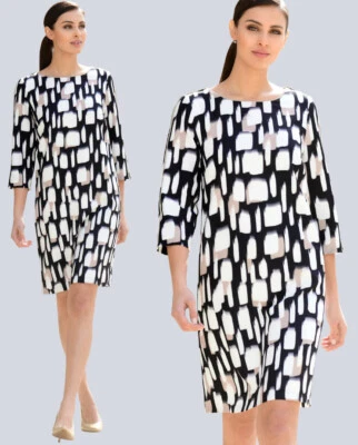 NEU ETUIKLEID GRAFIKPRINT 34 38 40 42 46 ALBA MODA weiss bedruckt 100€ *30680526 - Bild 1 von 4