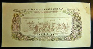 RARE VIET CONG BANK NOTE - 1964 - 10 XU - NLF - VC - Vietnam War - C.312 - Picture 1 of 2