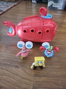 Imaginext Spongebob Squarepants Bikini Bottom Submarine Red Bus Vehicle Figures