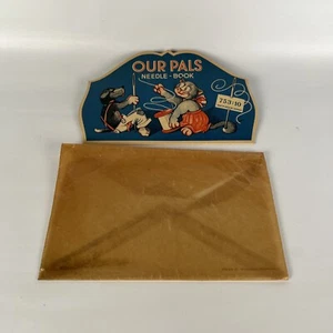Vintage Our Pals Sewing Needle Book Dog Cat West Germany New In Org Wax Envelope - Picture 1 of 4