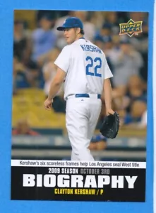 Biografía de la temporada Upper Deck 2010 #SB198 Clayton Kershaw Dodgers - Imagen 1 de 1