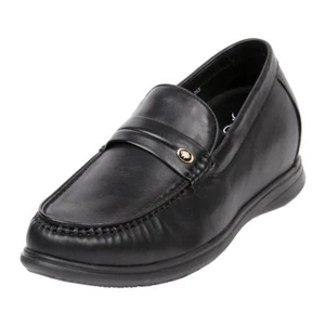 Tall Men Leather Loafer Moccasin 2.8" Height Increasing Elevator Shoe, GKC71 - Picture 1 of 5