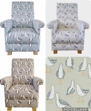 Clarke Seagulls Laridae Fabric Adult Chair Armchair Birds Gulls Seaside Grey