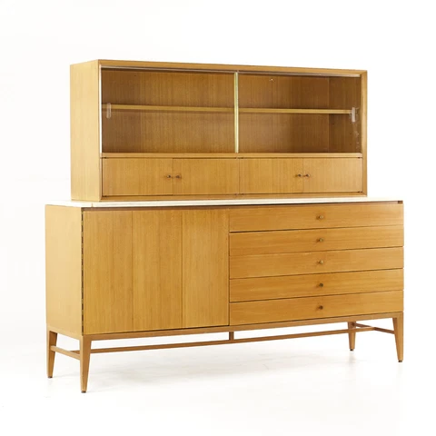Paul McCobb Irwin Collection for Calvin Mid Century Marble Top Credenza Cover