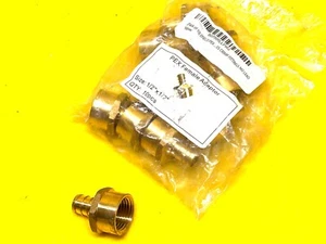 BAG of (10) EFIELD 1/2" x 1/2" PEX FEMALE ADAPTER BRASS CRIMP PEX F1807 - Picture 1 of 10