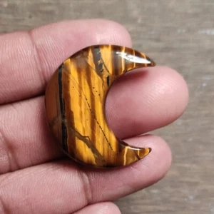 Piedra preciosa envuelta en alambre de cabujón ojo de tigre luna natural 40,00 quilates 31X15X6 mm - Imagen 1 de 6