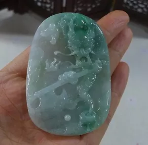 Cert'd Ciondolo Drago Giada Giadeite Naturale Tipo A Luce Ghiacciato Verde Giadeite 1288 - Foto 1 di 7