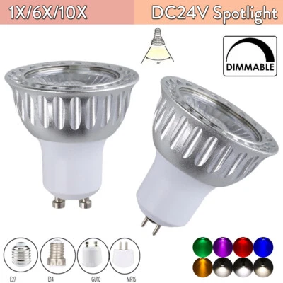 Dimmable Dc24v Led Spotlight 3000k 4500k 6000k 5w Lights Gu10 Cob Light Red Blue - Image 1 of 4