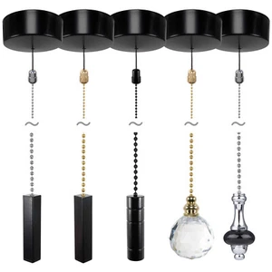 ElekTek Premium Black Bathroom Ceiling Light Pull Cord Switch Fob Handle Kit - Picture 1 of 35