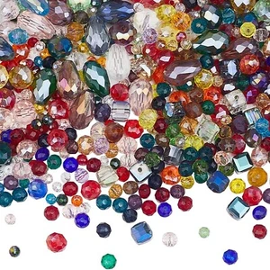 600Pcs Faceted AB Bead Assorted Glass Beads Bulk Mixed Shapes Colorful Transp... - Picture 1 of 6