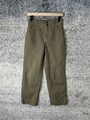 Everlane Pants Womens 0 Olive Organic Cotton Straight Leg Utility Casual Cropped - Image 1 of 4