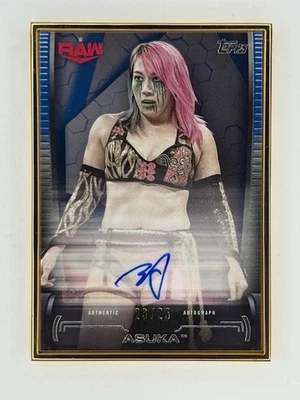 2021 Topps WWE Undisputed Asuka blue parallel Gold Frame Auto 23/25 - Image 1 of 2