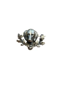 Trachten Brosche Hundekopf Silber 800 3x2cm 7g 1880 - Bild 1 von 3
