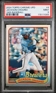 2024 Topps Chrome Update Series 1989 Topps Baseball 89CU-4 Jackson Chourio PSA 9 - Picture 1 of 2